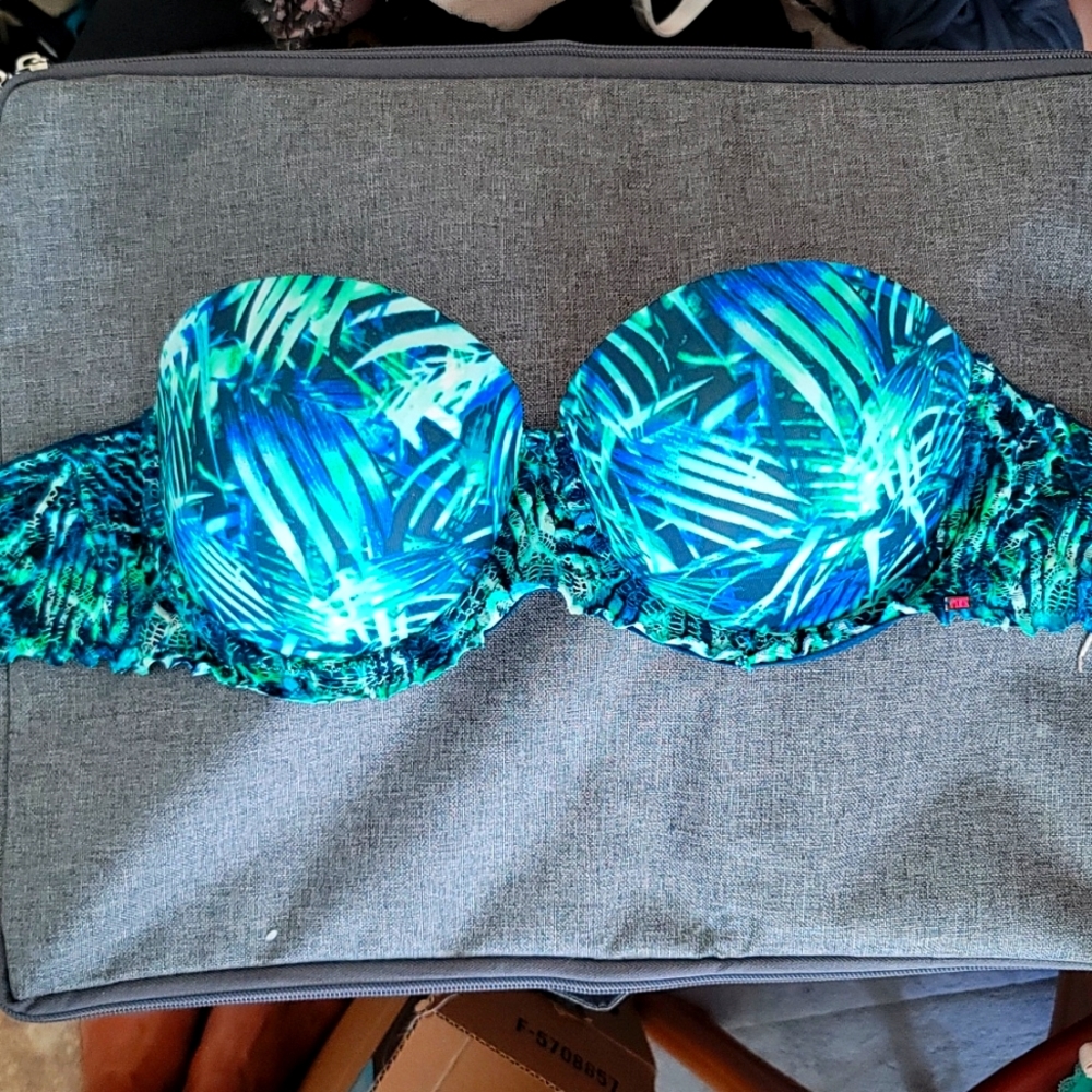 Victoria's Secret 34D padded bra blue/green